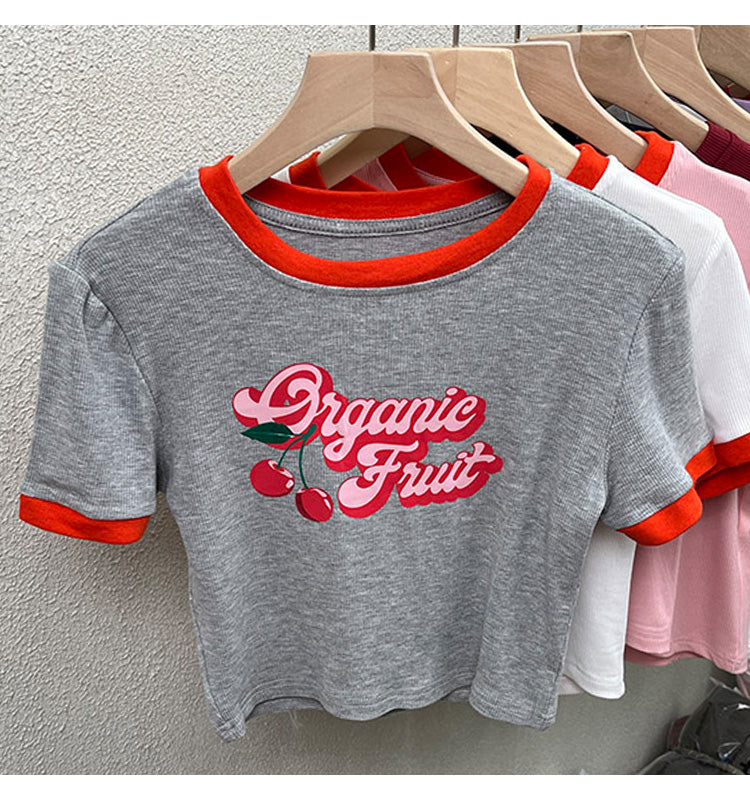 Slim-fit Crop-top Women's Short-sleeved T-shirt
