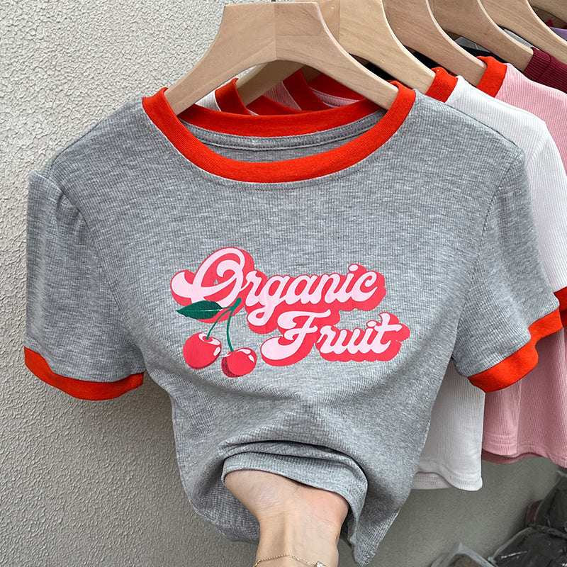 Slim-fit Crop-top Women's Short-sleeved T-shirt