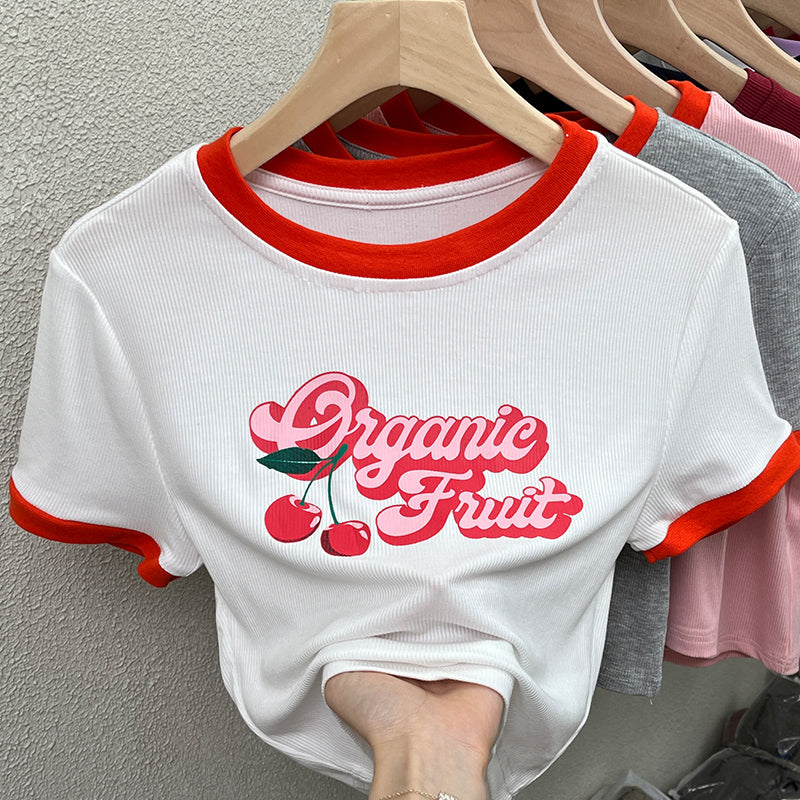Slim-fit Crop-top Women's Short-sleeved T-shirt