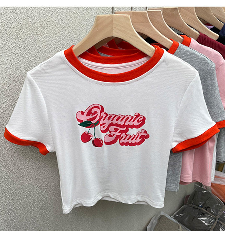 Slim-fit Crop-top Women's Short-sleeved T-shirt