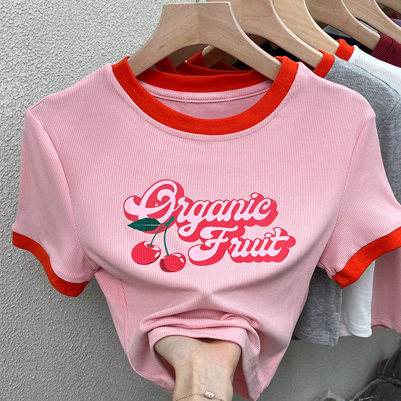 Slim-fit Crop-top Women's Short-sleeved T-shirt